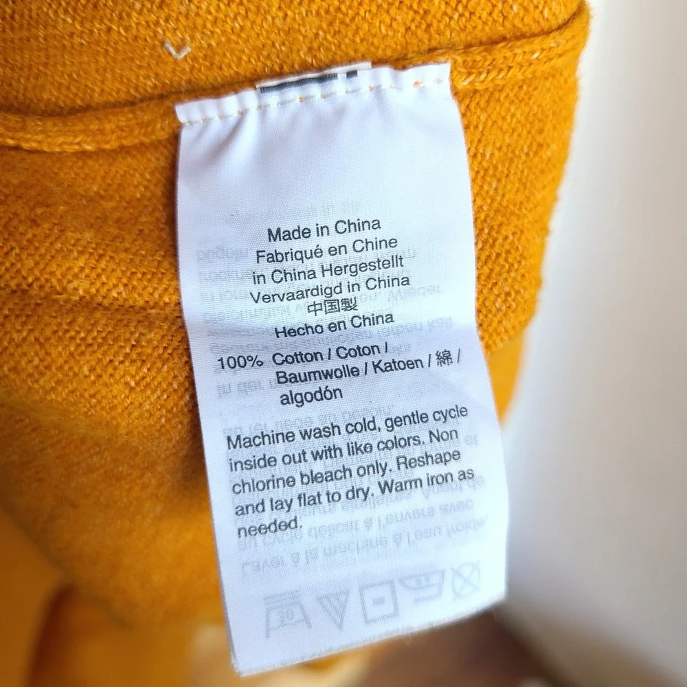 J.Crew Sz S Mustard Yellow 100% Cotton Crew Neck Sweater‎ Minimal Classic